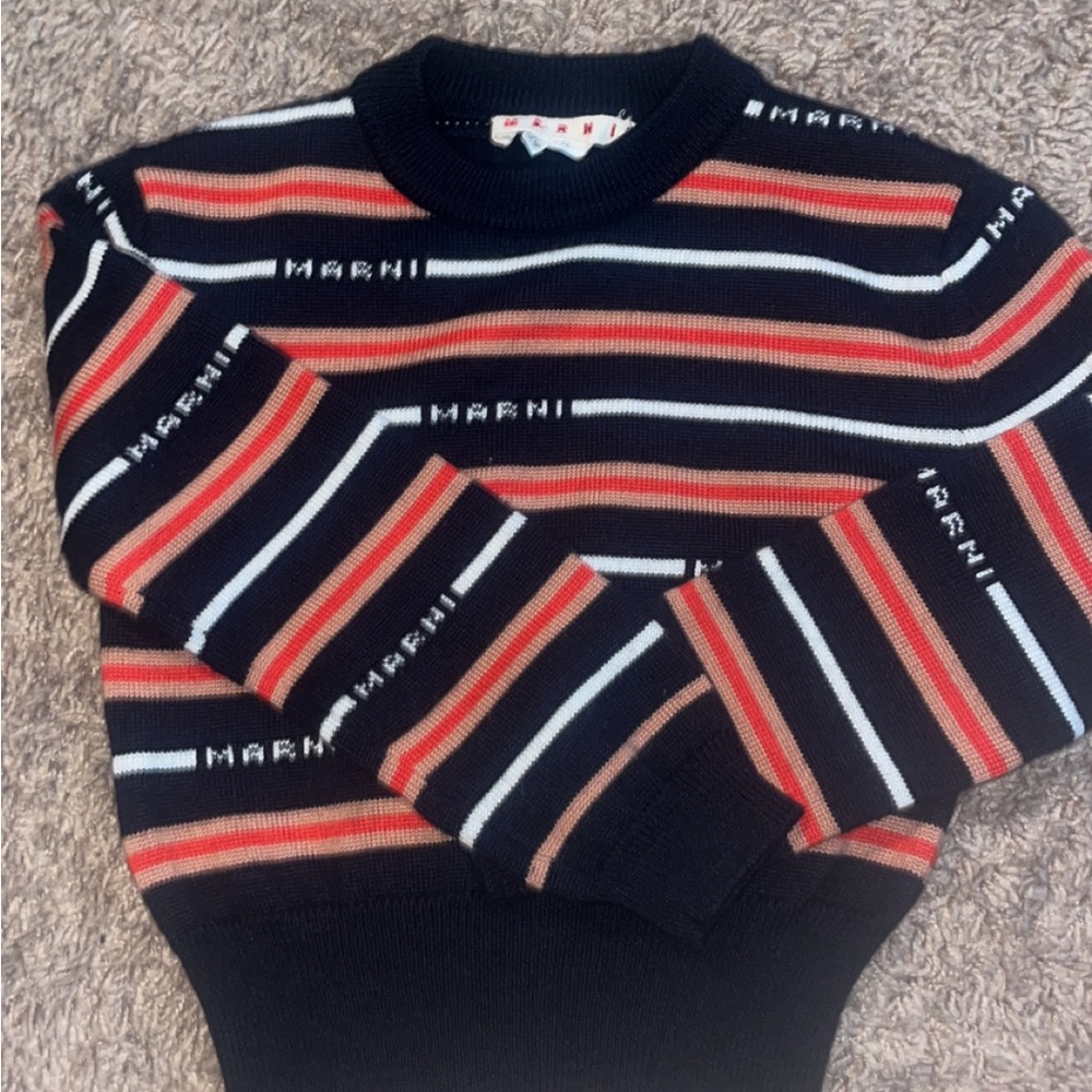Marni Striped Sweater - Black and Red